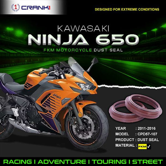 Crank1-Fork Dust Seals Pair For Kawasaki Ninja 650 (2011-2016)– CPD57-107