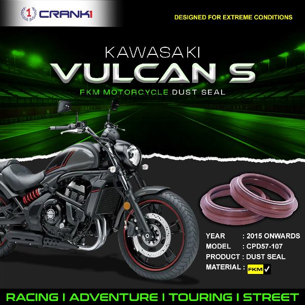 Crank1-Fork Dust Seals Pair For Kawasaki Vulcan S  (2015 Onwards)– CPD57-107