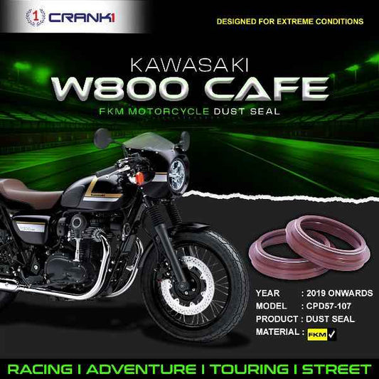Crank1-Fork Dust Seals Pair For Kawasaki W800 Cafe (2019 Onwards)– CPD57-107