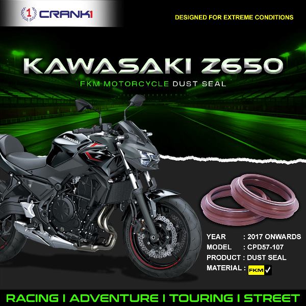 Crank1-Fork Dust Seals Pair For Kawasaki Z650 (2017 Onwards)– CPD57-107