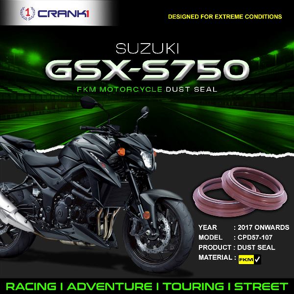 Crank1-Fork Dust Seals Pair For Suzuki GSX-S 750 (2017 Onwards)– CPD57-107