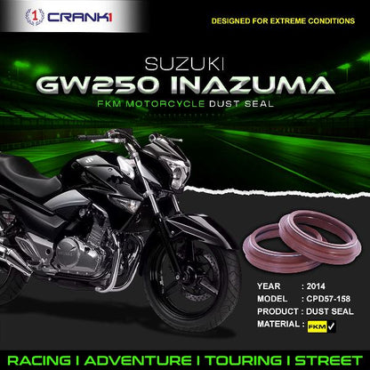 Crank1-Fork Dust Seals Pair For Suzuki GW250 Inazuma (2014)– CPD57-158