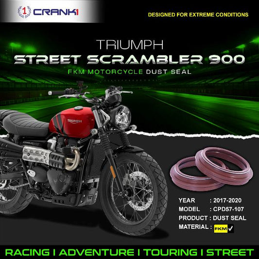 Crank1-Fork Dust Seals Pair For Triumph Street Scrambler 900 (2017-2020)– CPD57-107