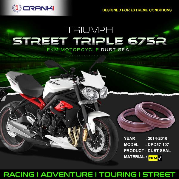 Crank1-Fork Dust Seals Pair For Triumph Street Triple 675 R (2014-2016)– CPD57-107