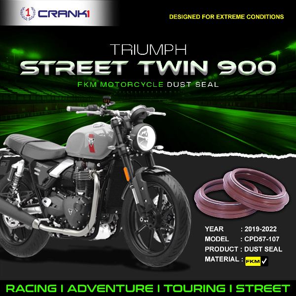 Crank1-Fork Dust Seals Pair For Triumph Street Twin 900 (2019-2022)– CPD57-107
