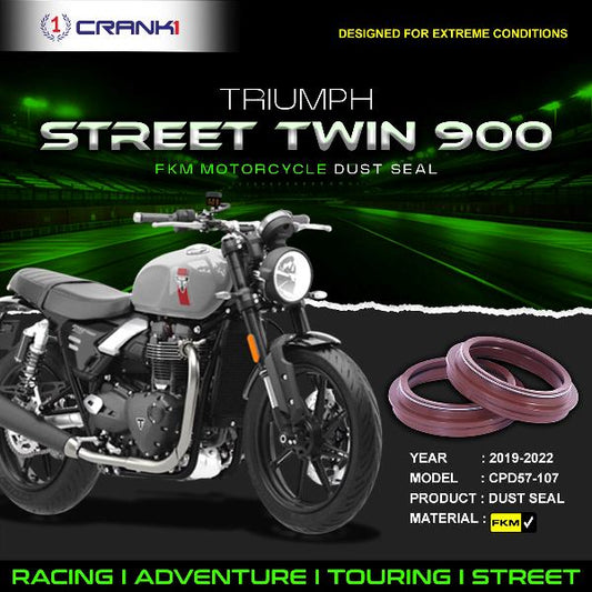 Crank1-Fork Dust Seals Pair For Triumph Street Twin 900 (2019-2022)– CPD57-107
