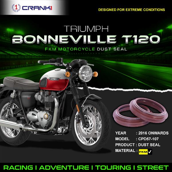 Crank1-Fork Dust Seals Pair For Triumph T120 (2016 Onwards)– CPD57-107