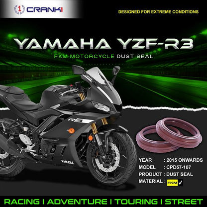 Crank1-Fork Dust Seals Pair For Yamaha YZF-R3 (2015 Onwards)– CPD57-107