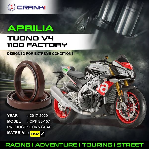 Crank1-Fork Oil Seals Pair Aprilia Tuono V4 1100 Factory (2017-2020)-CPF55-157