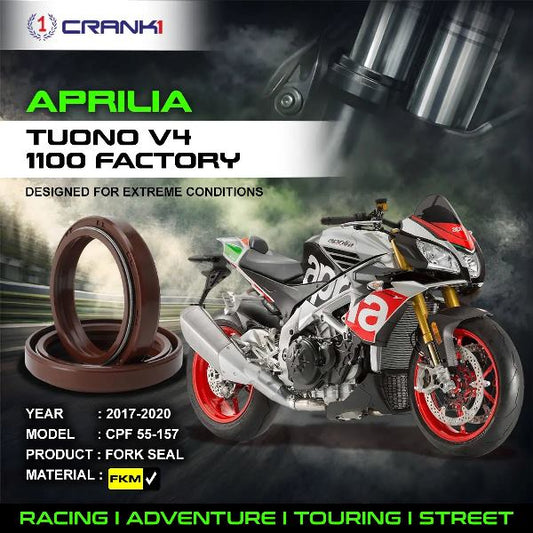 Crank1-Fork Oil Seals Pair Aprilia Tuono V4 1100 Factory (2017-2020)-CPF55-157