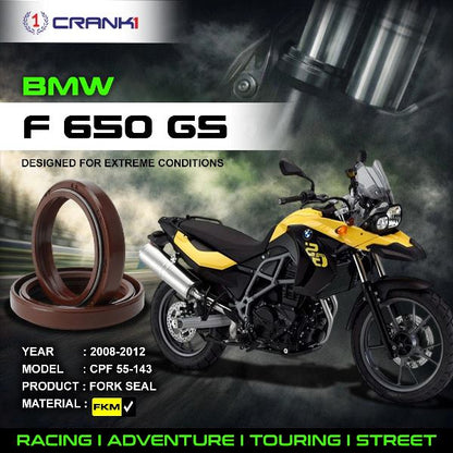 Crank1-Fork Oil Seals Pair BMW F650 GS (2008-2012)-CPF55-143