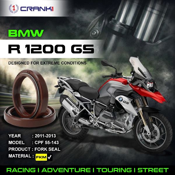 Crank1-Fork Oil Seals Pair BMW R1200 GS (2011-2013)-CPF55-143