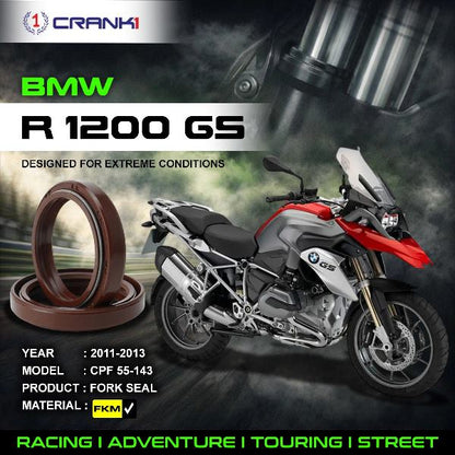 Crank1-Fork Oil Seals Pair BMW R1200 GS (2011-2013)-CPF55-143
