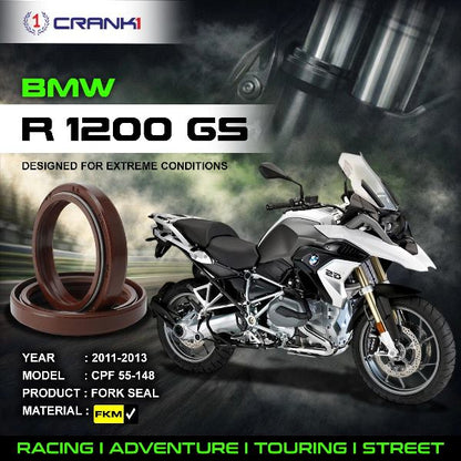 Crank1-Fork Oil Seals Pair  BMW R1200 GS (2011-2013)-CPF55-148