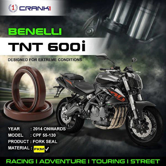 Crank1-Fork Oil Seals Pair Benelli TNT 600i (2014 Onwards)-CPF55-130