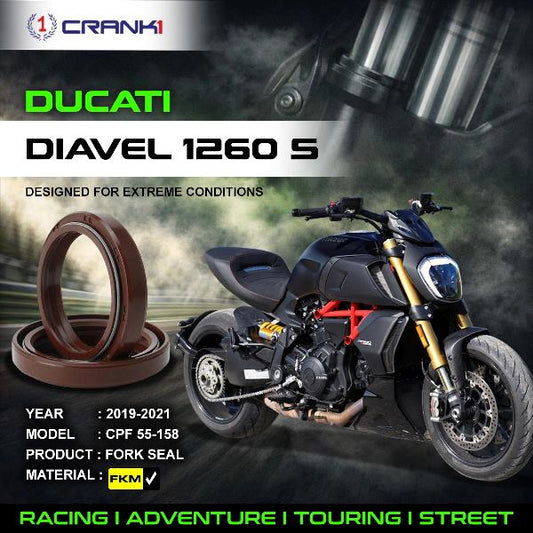 Crank1-Fork Oil Seals Pair Ducati Diavel 1260  S (2019-2021)-CPF55-158