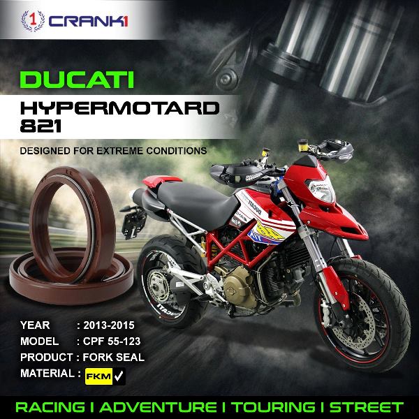 Crank1-Fork Oil Seals Pair Ducati Hypermotard 821 (2013-2015)-CPF55-123