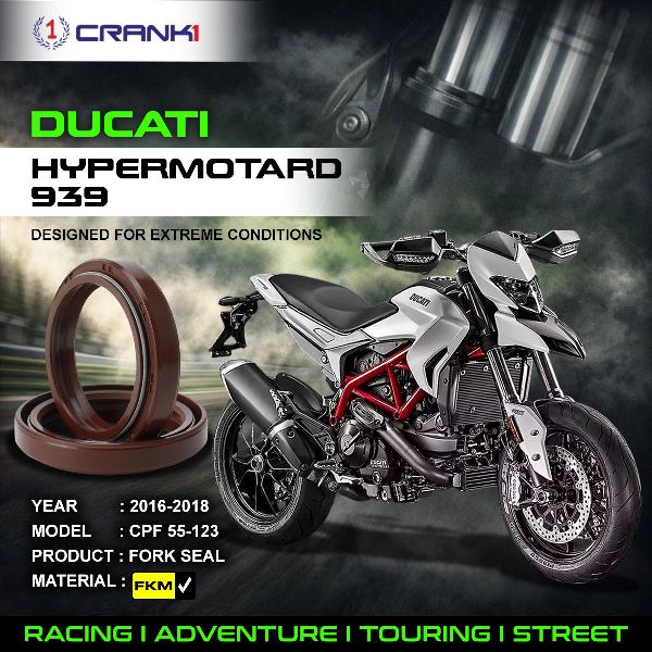 Crank1-Fork Oil Seals Pair Ducati Hypermotard 939 (2016-2018)-CPF55-123