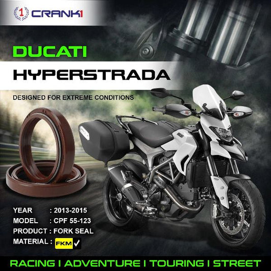 Crank1-Fork Oil Seals Pair Ducati Hyperstrada (2013-2015)-CPF55-123