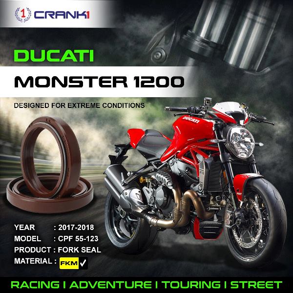 Crank1-Fork Oil Seals Pair Ducati Monster 1200 (2017-2018)-CPF55-123