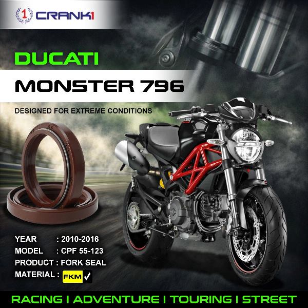 Crank1-Fork Oil Seals Pair Ducati Monster 796 (2010-2016) -CPF55-123