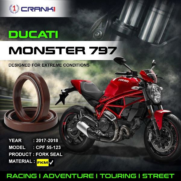 Crank1-Fork Oil Seals Pair Ducati Monster 797 (2017-2018)-CPF55-123