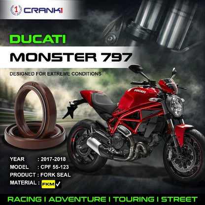 Crank1-Fork Oil Seals Pair Ducati Monster 797 (2017-2018)-CPF55-123