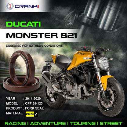 Crank1-Fork Oil Seals Pair Ducati Monster 821 (2014-2017)-CPF55-123