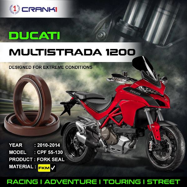 Crank1-Fork Oil Seals Pair Ducati Multistrada 1200 (2010-2014)-CPF55-130