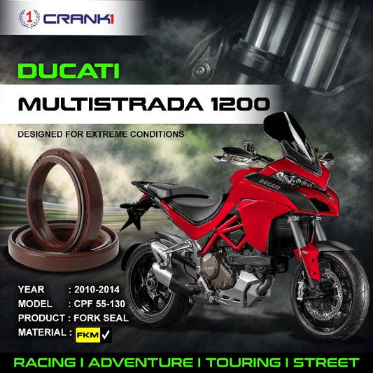 Crank1-Fork Oil Seals Pair Ducati Multistrada 1200 (2010-2014)-CPF55-130