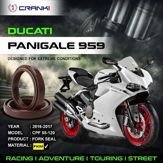 Crank1-Fork Oil Seals Pair Ducati Panigale 959 (2016-2017)-CPF55-120