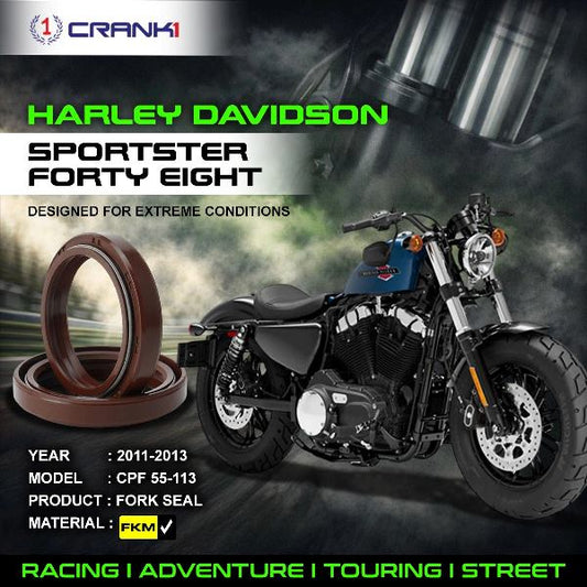 Crank1-Fork Oil Seals Pair For Harley Davidson Sportster Forty Eight (2011-2013)– CPF55-113
