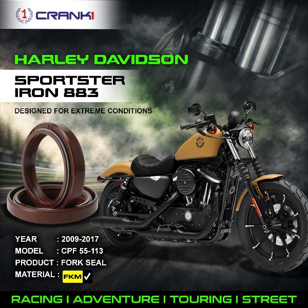 Crank1-Fork Oil Seals Pair For Harley Davidson Sportster Iron 883 (2009-2017)– CPF55-113