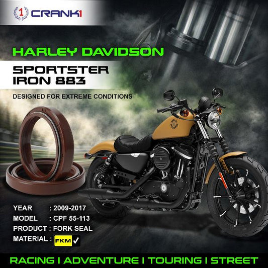 Crank1-Fork Oil Seals Pair For Harley Davidson Sportster Iron 883 (2009-2017)– CPF55-113