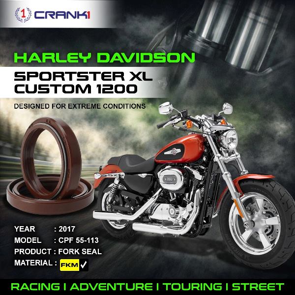 Crank1-Fork Oil Seals Pair For Harley Davidson Sportster XL Custom 1200 (2017)– CPF55-113