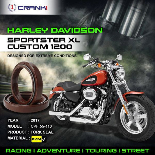 Crank1-Fork Oil Seals Pair For Harley Davidson Sportster XL Custom 1200 (2017)– CPF55-113