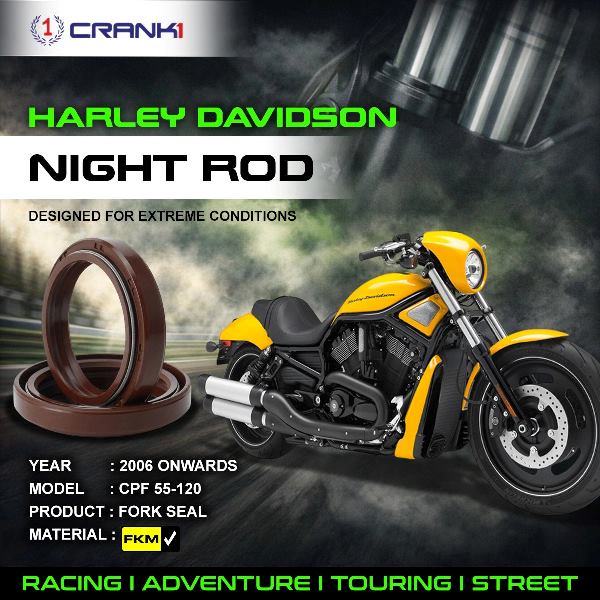 Crank1-Fork Oil Seals Pair Harley Davidson Night Rod (2006 Onwards)-CPF55-120