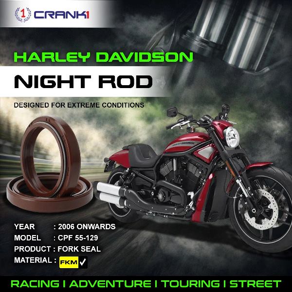 Crank1-Fork Oil Seals Pair  Harley Davidson Night Rod (2006 Onwards)-CPF55-129