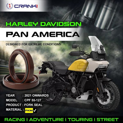 Crank1-Fork Oil Seals Pair Harley Davidson Pan America (2021 Onwards)-CPF55-127