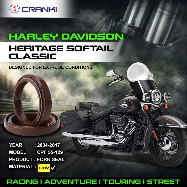 Crank1-Fork Oil Seals Pair  Harley Davidson Softail Heritage	 (2004-2014)-CPF55-129