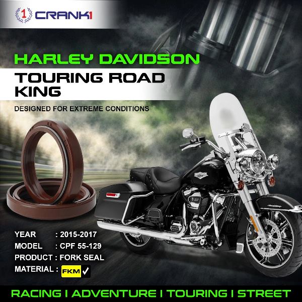 Crank1-Fork Oil Seals Pair Harley Davidson Touring Road King (2015-2017)-CPF55-129