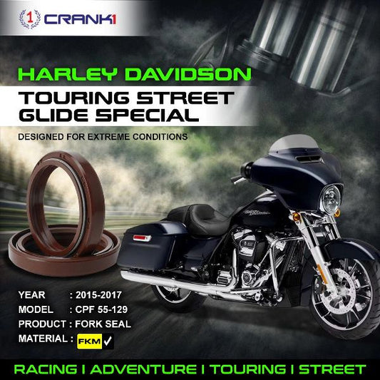 Crank1-Fork Oil Seals Pair Harley Davidson Touring Street Glide Special (2015-2017)-CPF55-129