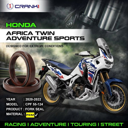 Crank1-Fork Oil Seals Pair Honda Africa Twin Adv Sports (2020-2022)-CPF55-124