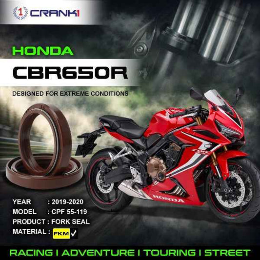 Crank1-Fork Oil Seals Pair Honda CBR 650R (2019-2020)-CPF55-119