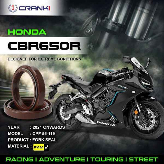 Crank1-Fork Oil Seals Pair Honda CBR 650R (2021 onwards)-CPF55-119