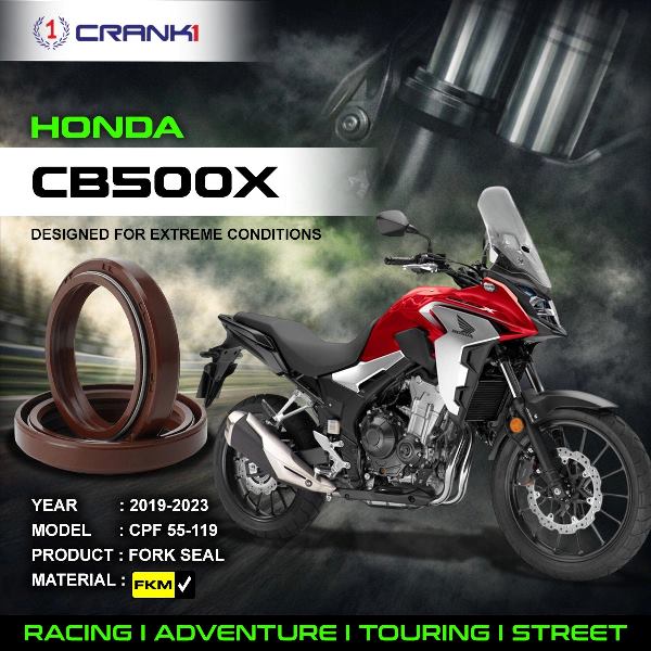 Crank1-Fork Oil Seals Pair Honda CB 500X (2019-2023)-CPF55-119