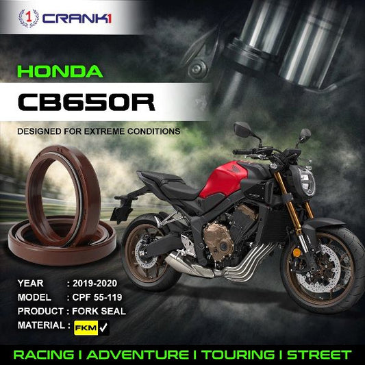 Crank1-Fork Oil Seals Pair Honda CB 650R (2019-2020)-CPF55-119