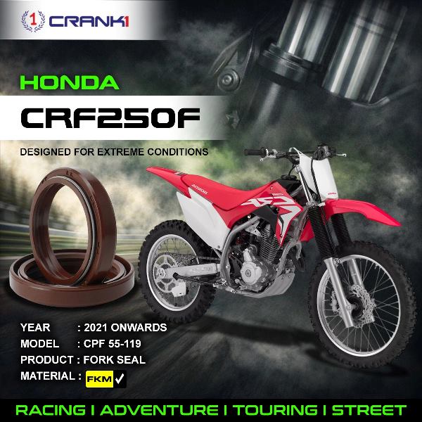 Crank1-Fork Oil Seals Pair Honda CRF 250 F (2021 Onwards)-CPF55-119