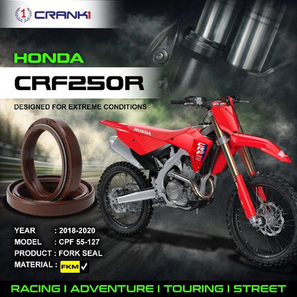 Crank1-Fork Oil Seals Pair Honda CRF 250 R (2018-2020)-CPF55-127
