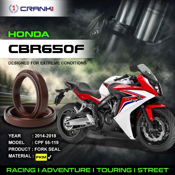 Crank1-Fork Oil Seals Pair Honda Cbr 650F (2014-2018)-CPF55-119